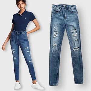 Abercrombie & Fitch Destroyed Simone High Rise Super Skinny Jeans Sz 26